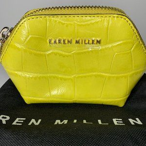 KAREN MILLEN Yellow Vinyl Cosmetic Bag